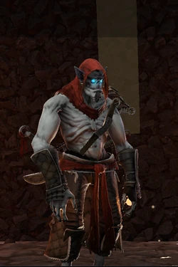 The Pyromancer: a pale, hooded caster with glowing eyes and a red sash.